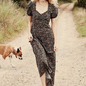 DOEN Dree Dress Black Jardin Floral - Small
